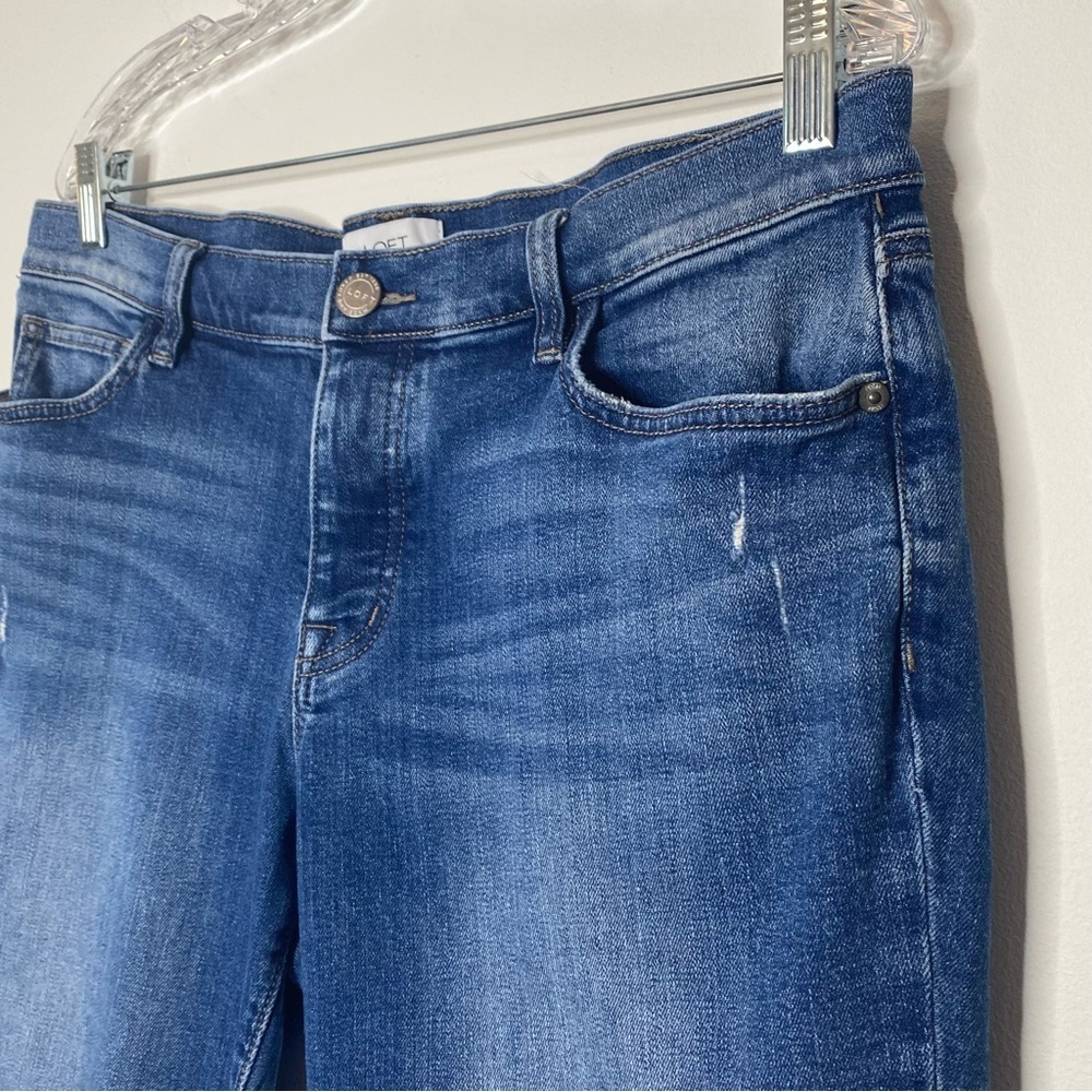 Loft Outlet Button Fly Distressed Boyfriend Jeans - Picture 3 of 10